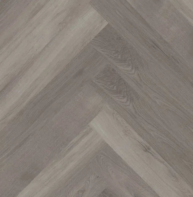 Staal van mFLOR 40828 Parva Broad Leaf Grey Sycamore | Visgraat PVC | Dryback