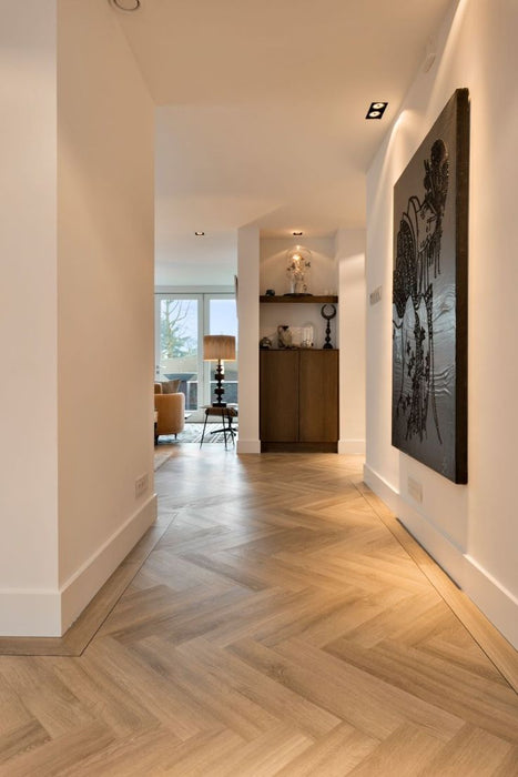 mFLOR Parva River Oak 41924 XL Visgraat Volga | Dryback lijm PVC