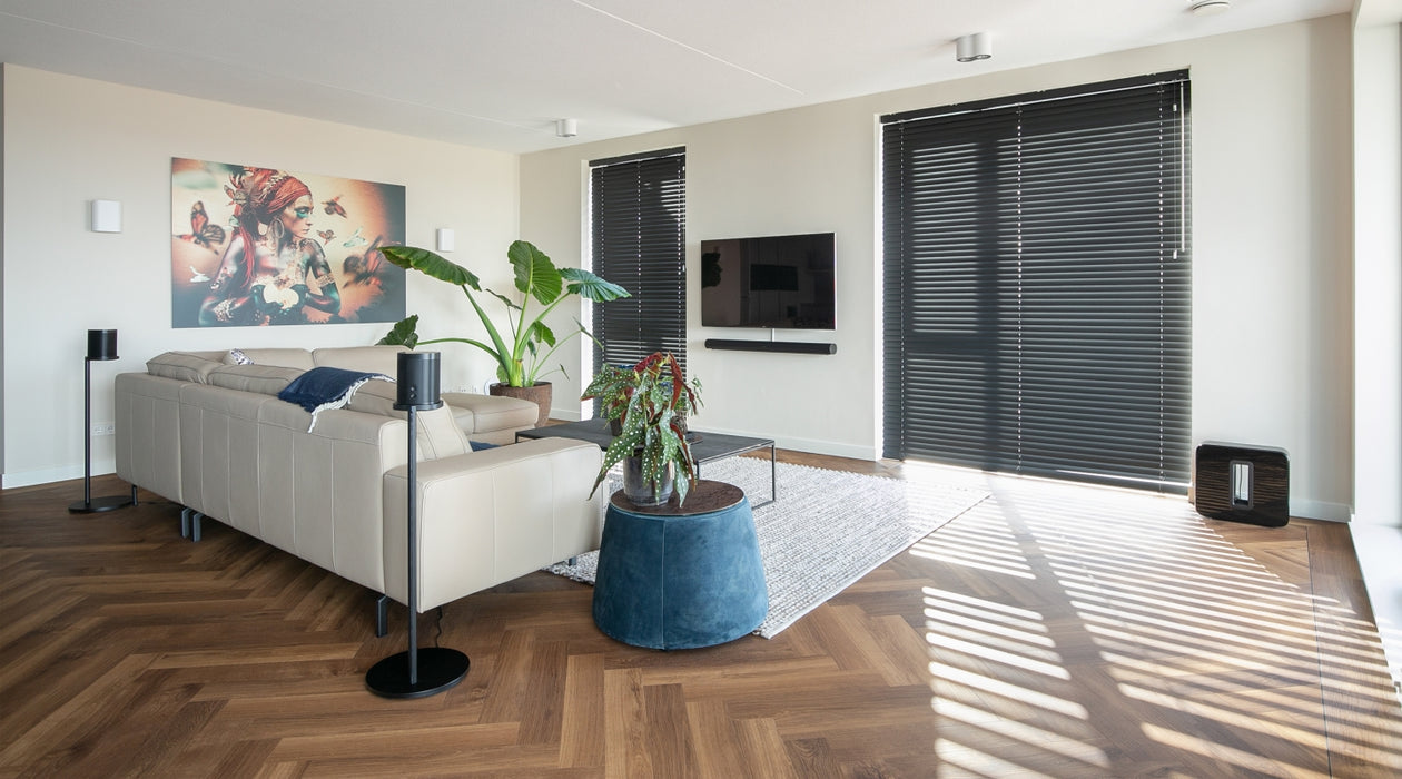 mFLOR 40813 Parva Broad Leaf Dark Sycamore | Visgraat PVC | Dryback