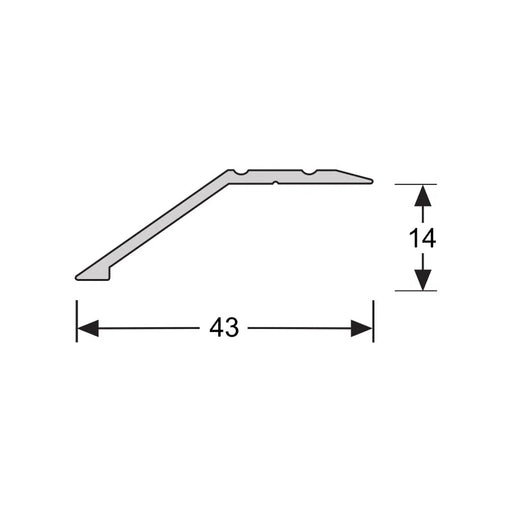 Overgangsprofiel 14 mm | Zilver | schroef | 270cm