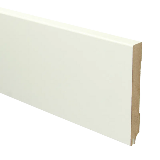 Geluidreducerende MDF Plint | Afgelakt RAL 9010 Gebroken wit / 15 x 120 mm