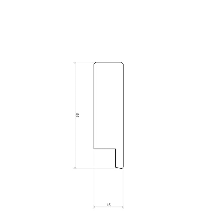 Rechte houten plint 15x54 mm massief Jatoba