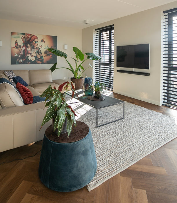 mFLOR 40813 Parva Broad Leaf Dark Sycamore | Visgraat PVC | Dryback