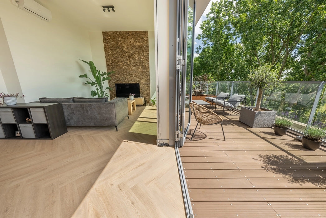 Floer Gaia Grijsbeige - Walvisgraat Click PVC
