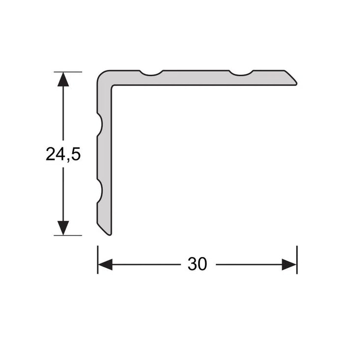 Hoeklijnprofiel 30x24.5mm | Beton Grijs | Zelfklevend