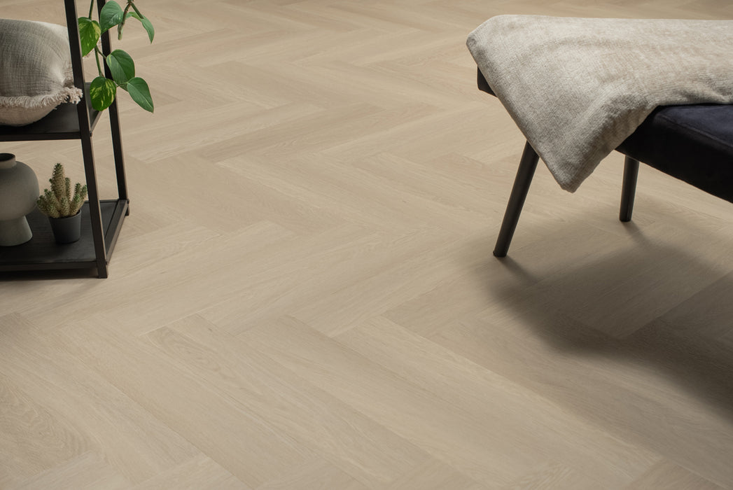 Floer Beige Eiken - Visgraat Click PVC