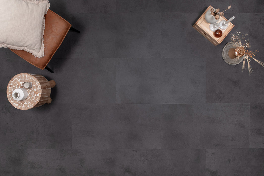 Floer Betonlook Zwart - Tegel Click PVC