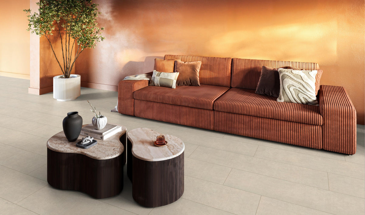 FloorLife Kingsbridge Beton creme - Tegel 135 x 30 Laminaat