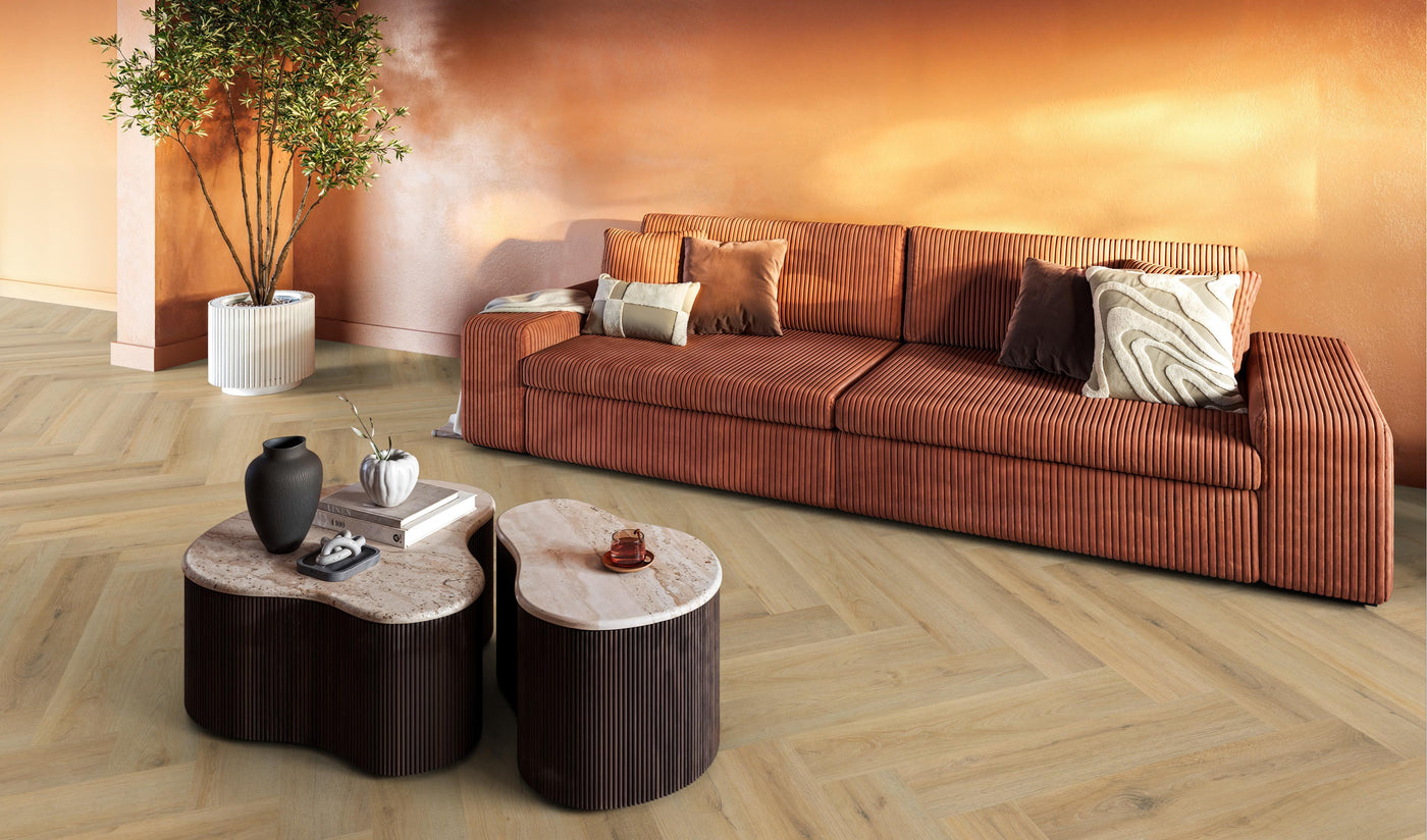 FloorLife YUP XL Greenford Natural - Visgraat Plak PVC
