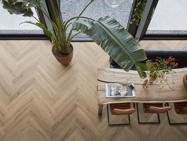 FloorLife YUP XL Greenford Light brown - Visgraat Plak PVC