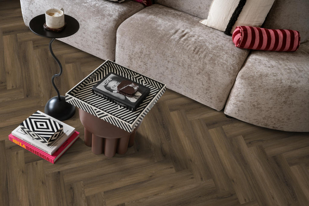 Ambiant Spigato Avanto Warm Brown | Visgraat Lijm PVC