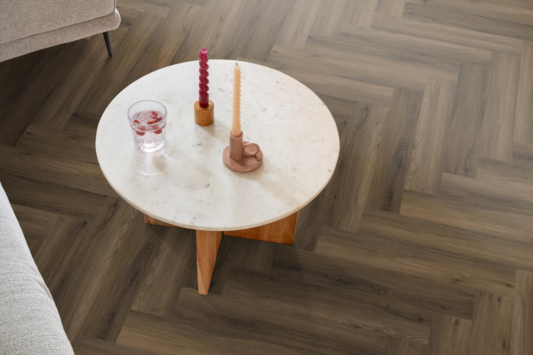 Ambiant Spigato Avanto Warm Brown | Visgraat Lijm PVC