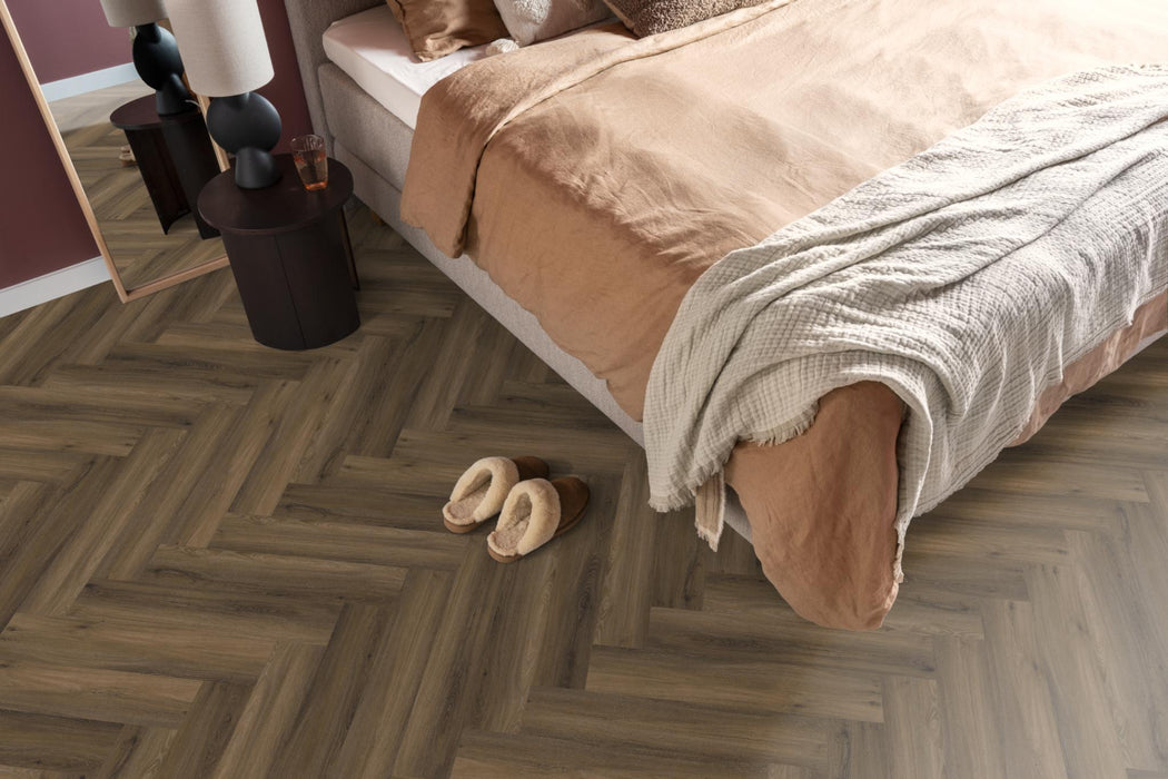 Ambiant Spigato Avanto Warm Brown | Visgraat Lijm PVC