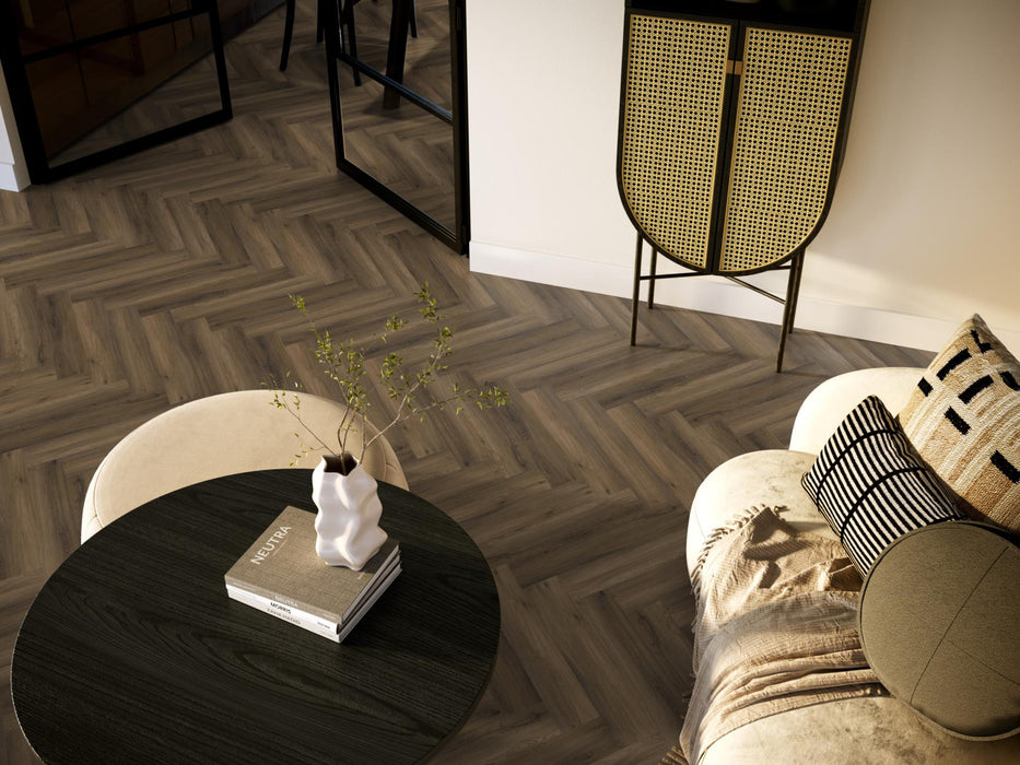 Ambiant Spigato Avanto Warm Brown | Visgraat Lijm PVC