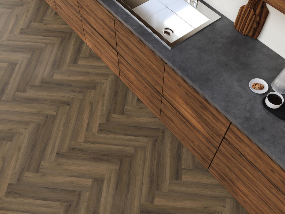 FloorLife YUP Paddington Warm brown - Visgraat Click PVC