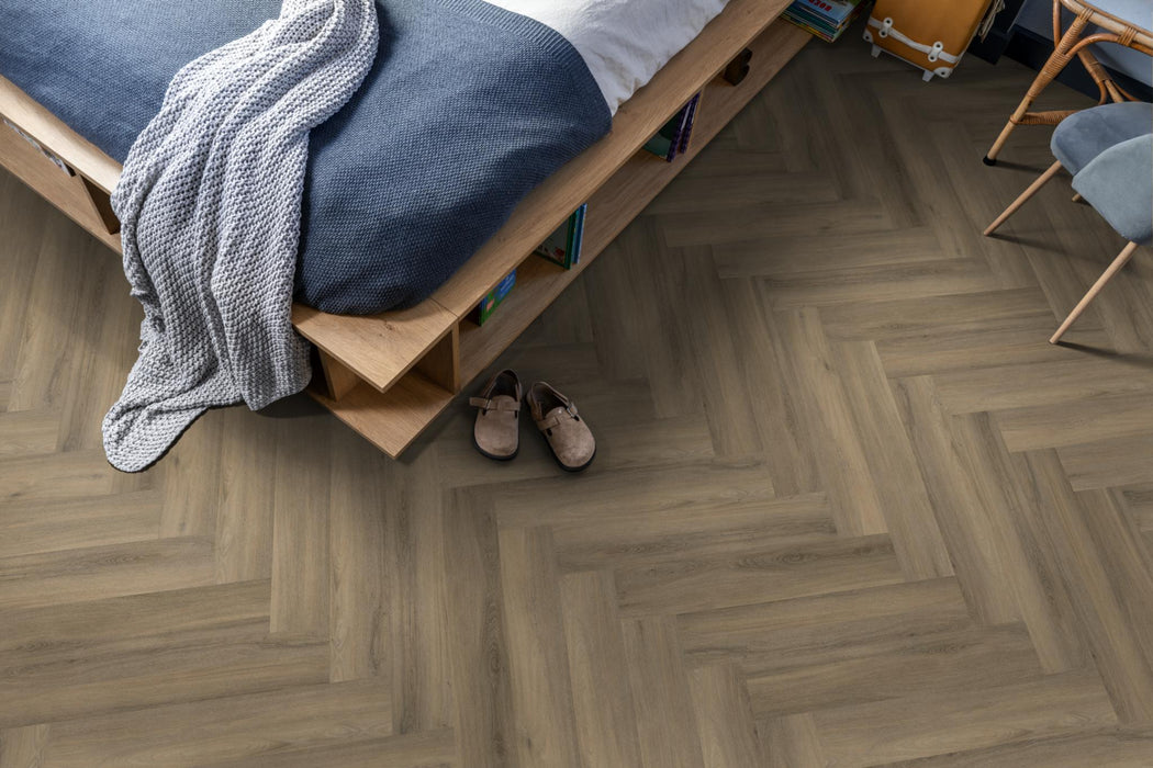 Ambiant Spigato Avanto Light Brown | Visgraat Lijm PVC