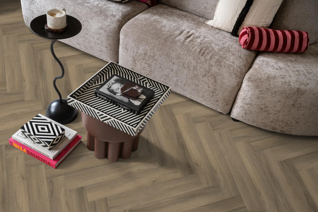 Ambiant Spigato Avanto Light Brown | Visgraat Lijm PVC