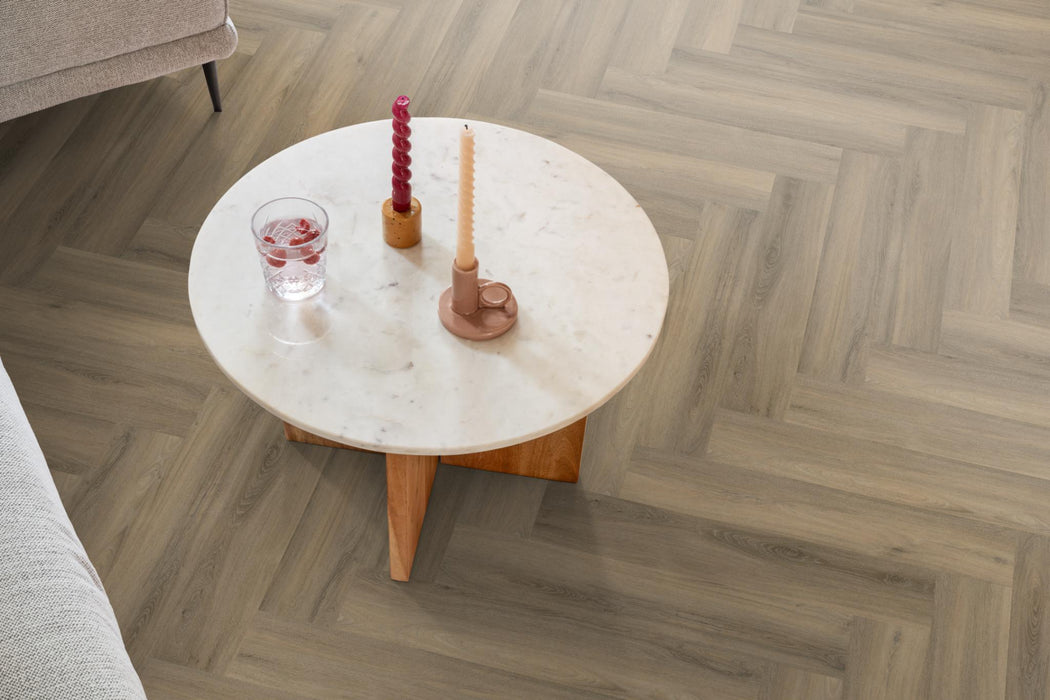 Ambiant Spigato Avanto Light Brown | Visgraat Lijm PVC