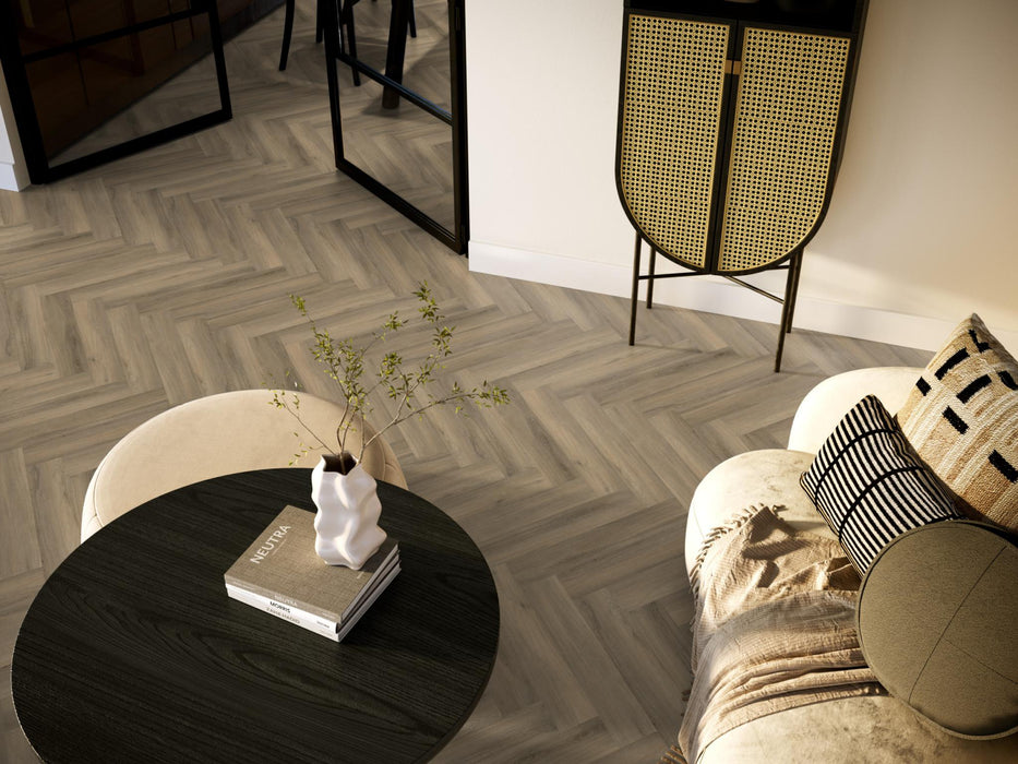 Ambiant Spigato Avanto Light Brown | Visgraat Lijm PVC