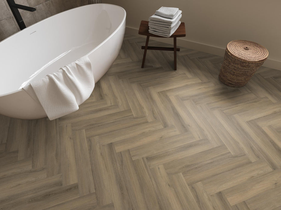 Ambiant Spigato Avanto Light Brown | Visgraat Lijm PVC