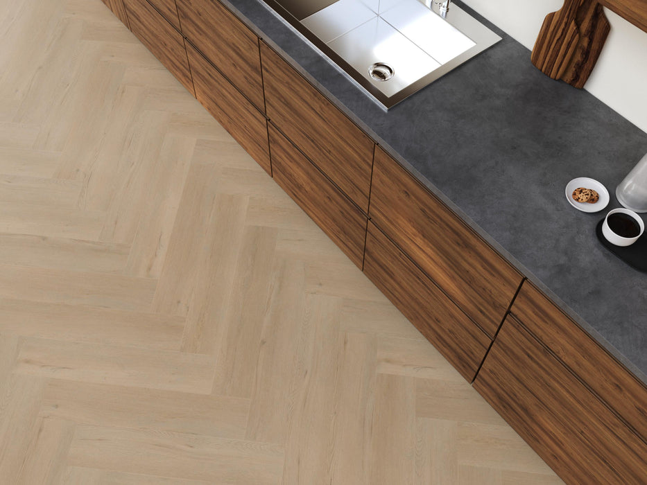 FloorLife YUP Leyton Beige - Visgraat Plak PVC