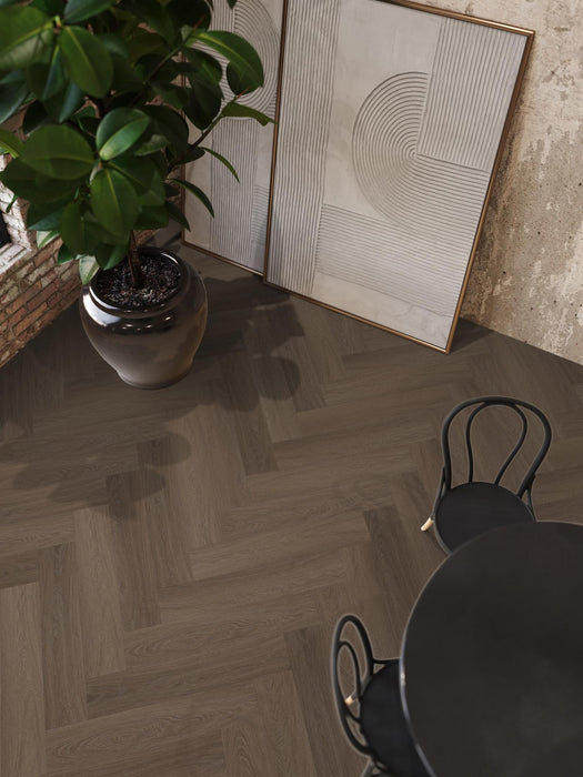 FloorLife YUP Fulham Brown - Visgraat Plak PVC
