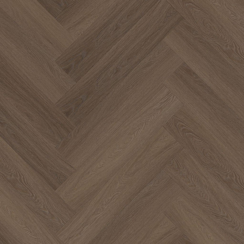 Staal van FloorLife YUP Fulham Brown - Visgraat Click PVC