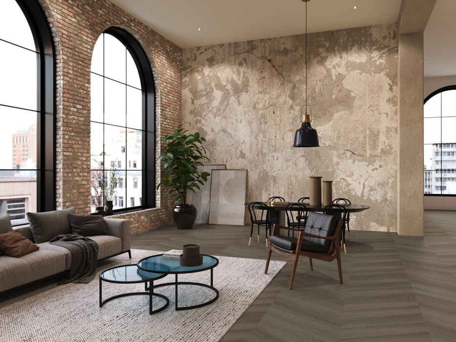 FloorLife YUP Fulham Brown - Hongaarse punt Plak PVC