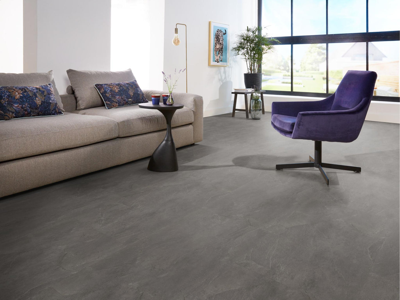 Ambiant Noveno Dark grey | Tegel 45 x 90 Plak PVC dryback