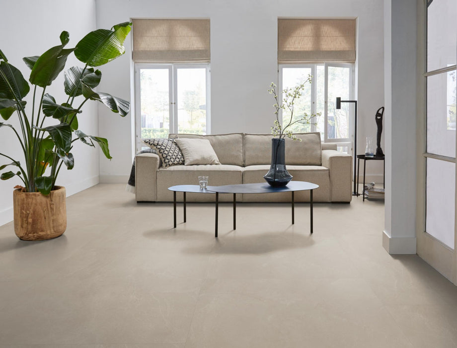 Ambiant Noveno XL Warm beige | Tegel 90 x 90 Plak PVC dryback