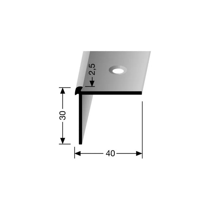 Trapneusprofiel buitenhoek | voor 2.5mm PVC | Brons | 250cm