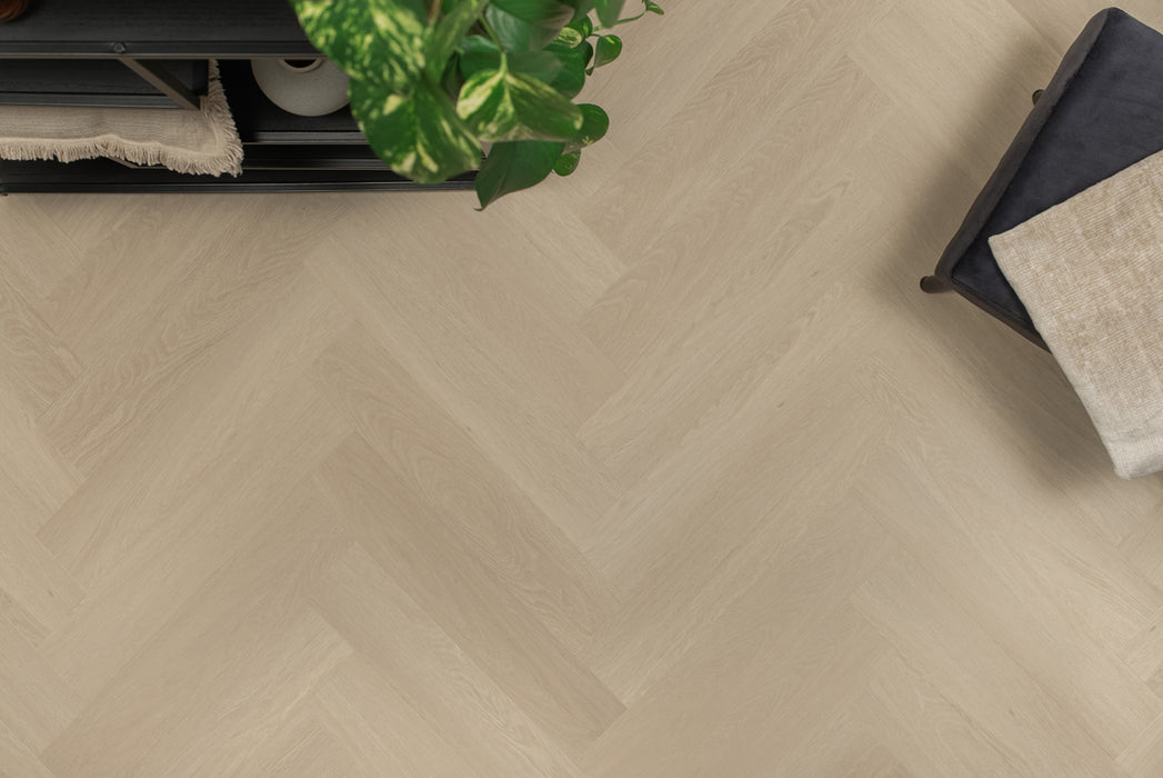 Floer Beige Eiken - Visgraat Click PVC