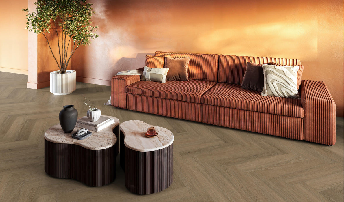 FloorLife YUP Sutton Light brown - Visgraat Plak PVC