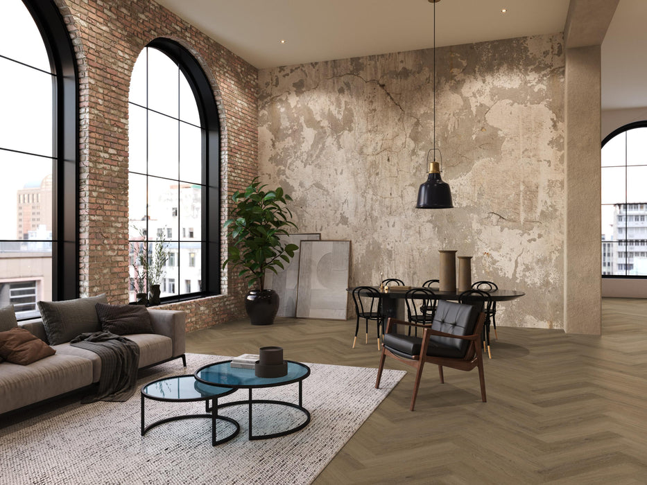 FloorLife YUP Sutton Light brown - Visgraat Plak PVC