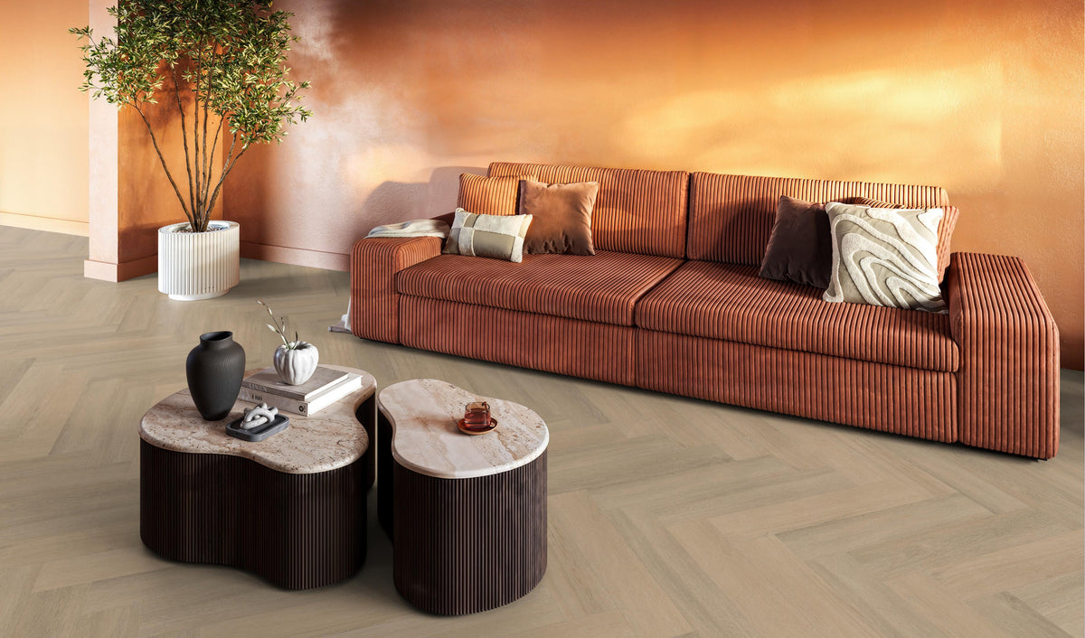FloorLife YUP Sutton Warm beige - Visgraat Click PVC