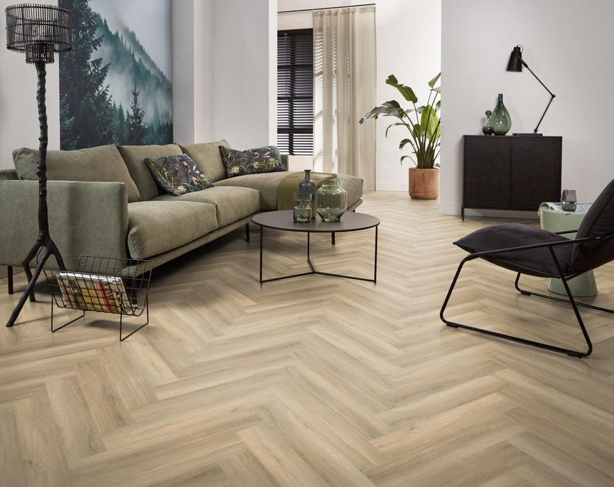 Ambiant Spigato Avanto Beige | Visgraat Lijm PVC