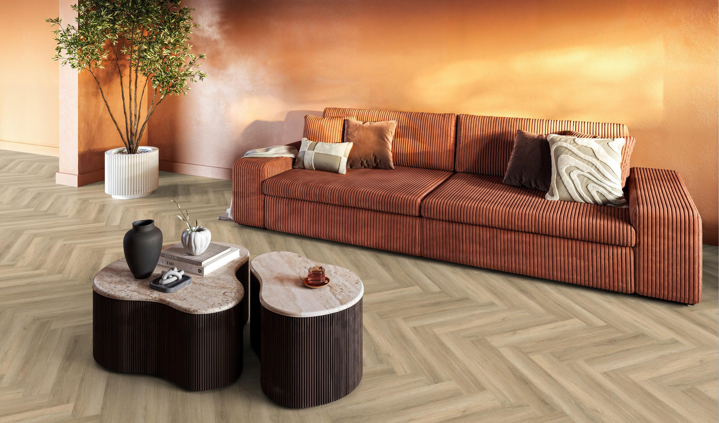 FloorLife YUP Paddington Beige - Visgraat Plak PVC