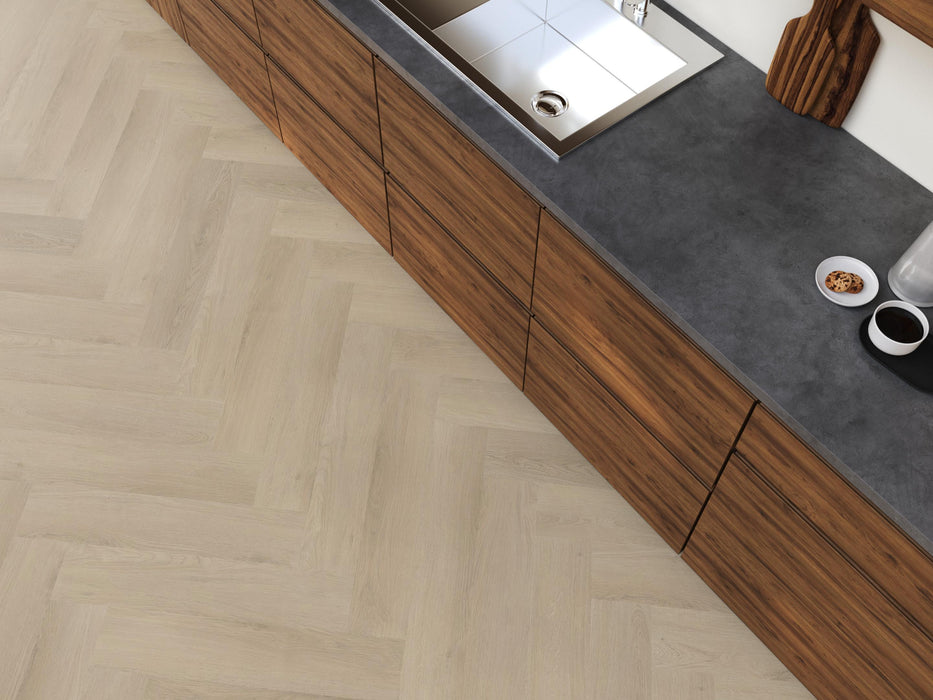 FloorLife YUP Merton Beige - Visgraat Plak PVC