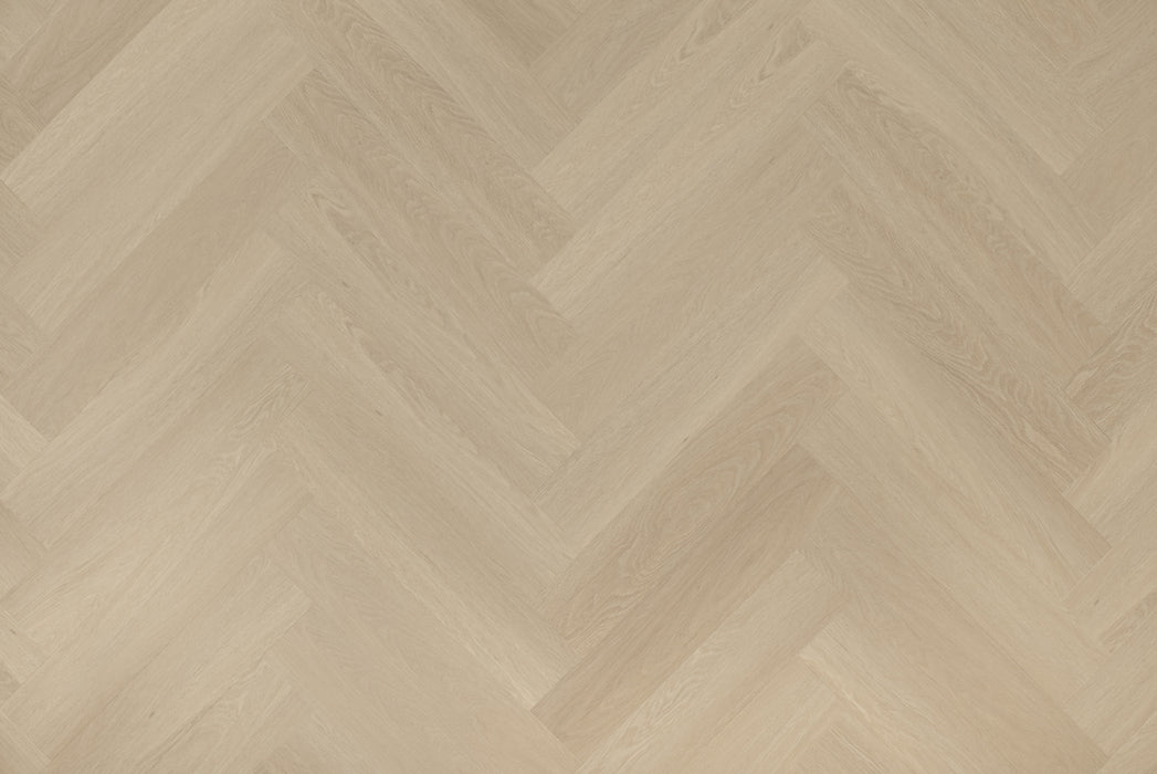 Vloerfoto Floer Beige Eiken - Visgraat Dryback Plak PVC