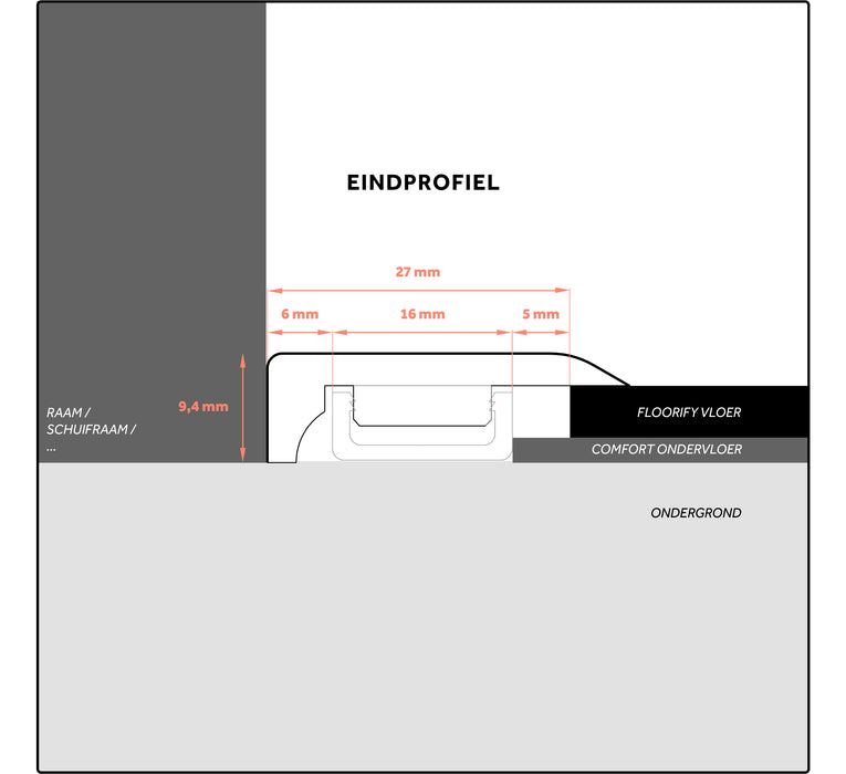 Floorify Eindprofiel | Lengte 200 cm