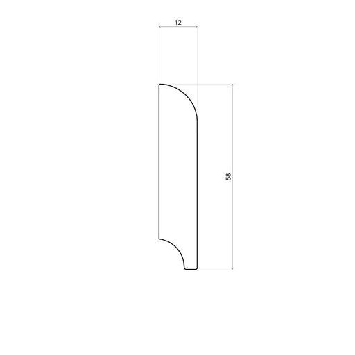 Franse houten plint 13x60 mm Grenen onbewerkt