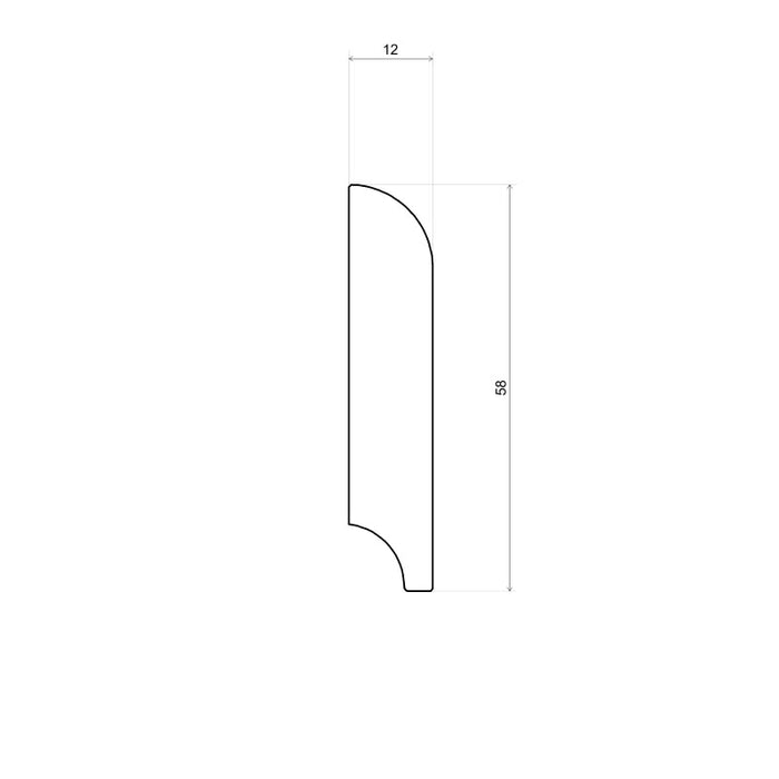 Franse houten plint 13x60 mm Licht Beuken onbewerkt