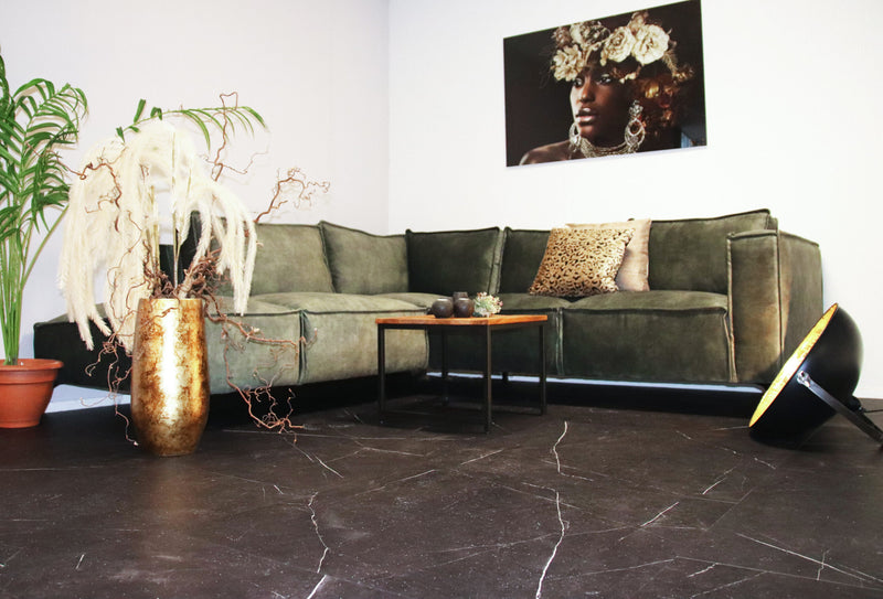 Staal van TFD Marble Nero | Tegel 90x90 | Plak PVC Dryback