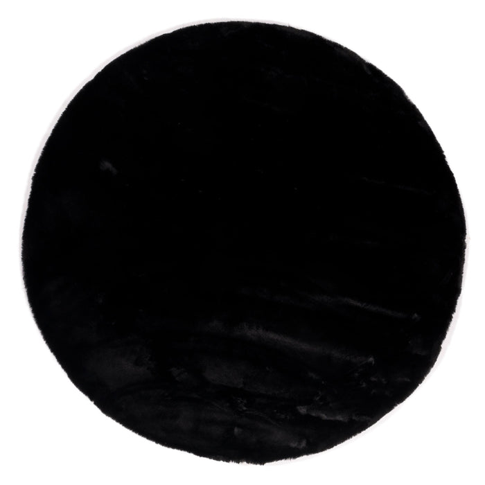 Hoomlife Plush vloerkleed rond kleur 25 Zwart