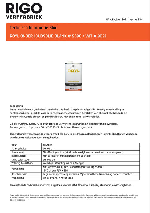 ROYL Onderhoudsolie | 1 Liter