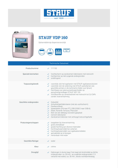 Stauf VDP-160 dispersievoorstrijk | Tegelprimer 10 kg