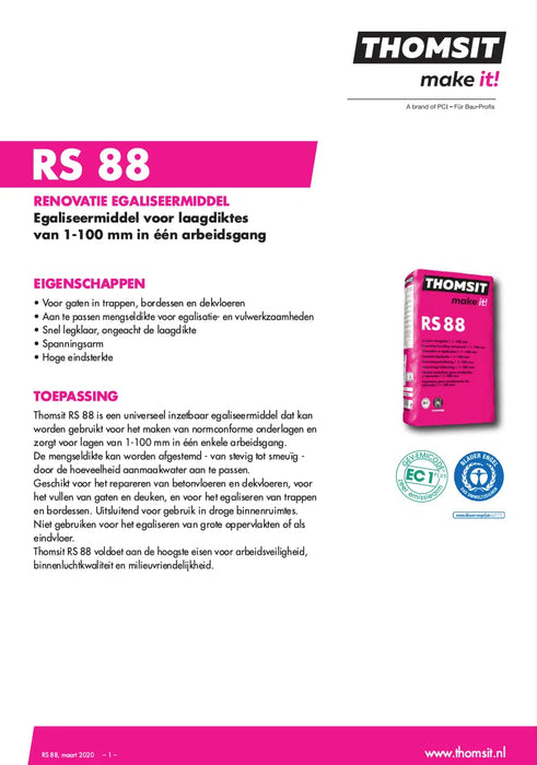 Thomsit RS 88 Renovatiemortel 25 kg