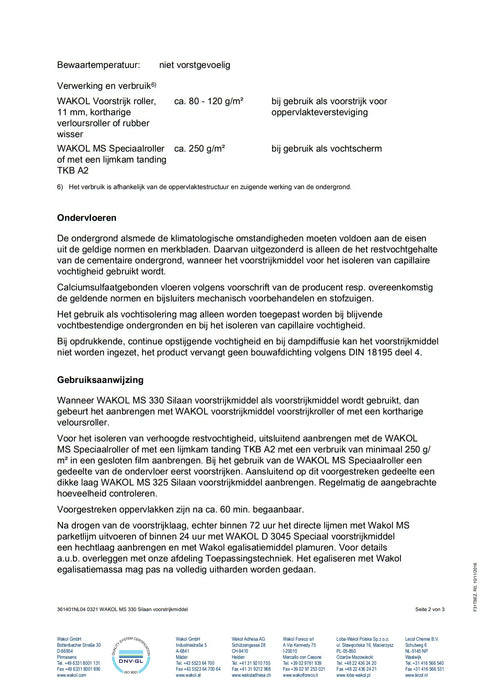 Wakol MS 330 Silaan voorstrijkmiddel 10kg