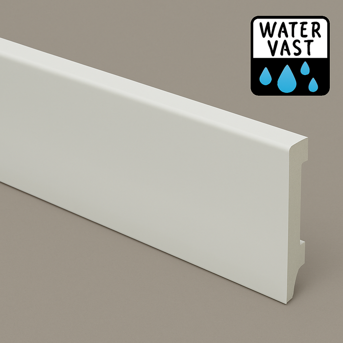 Watervaste kunststof Rechte Plint | Wit