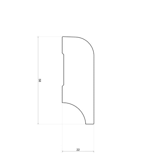 Koloniale plint 22x58 mm Eiken gelakt